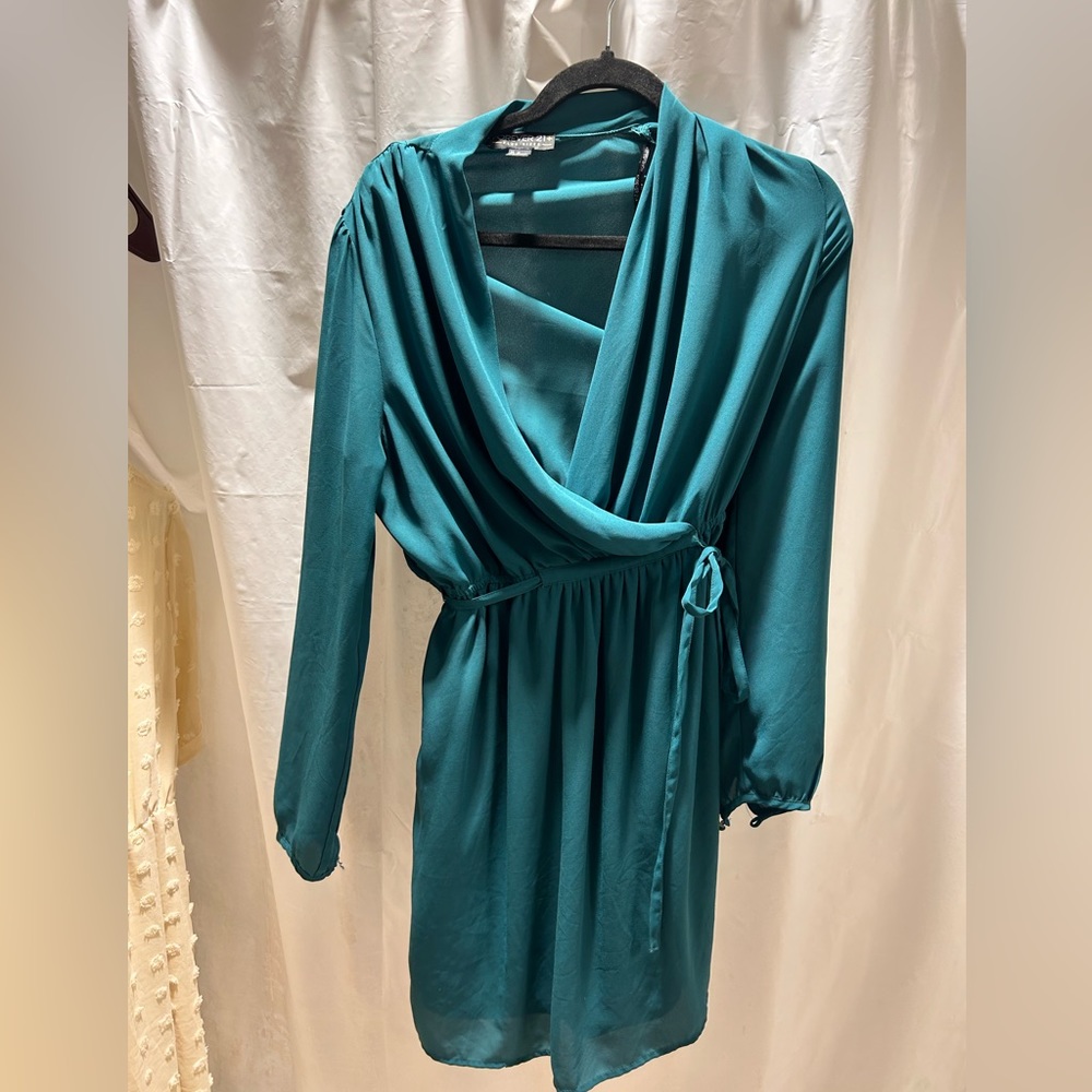 Beautiful emerald wrap dress